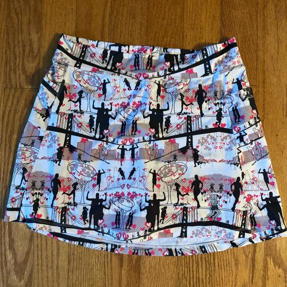 Running Skirts White and Pink Sweatwicking Skirt Womens Size 4